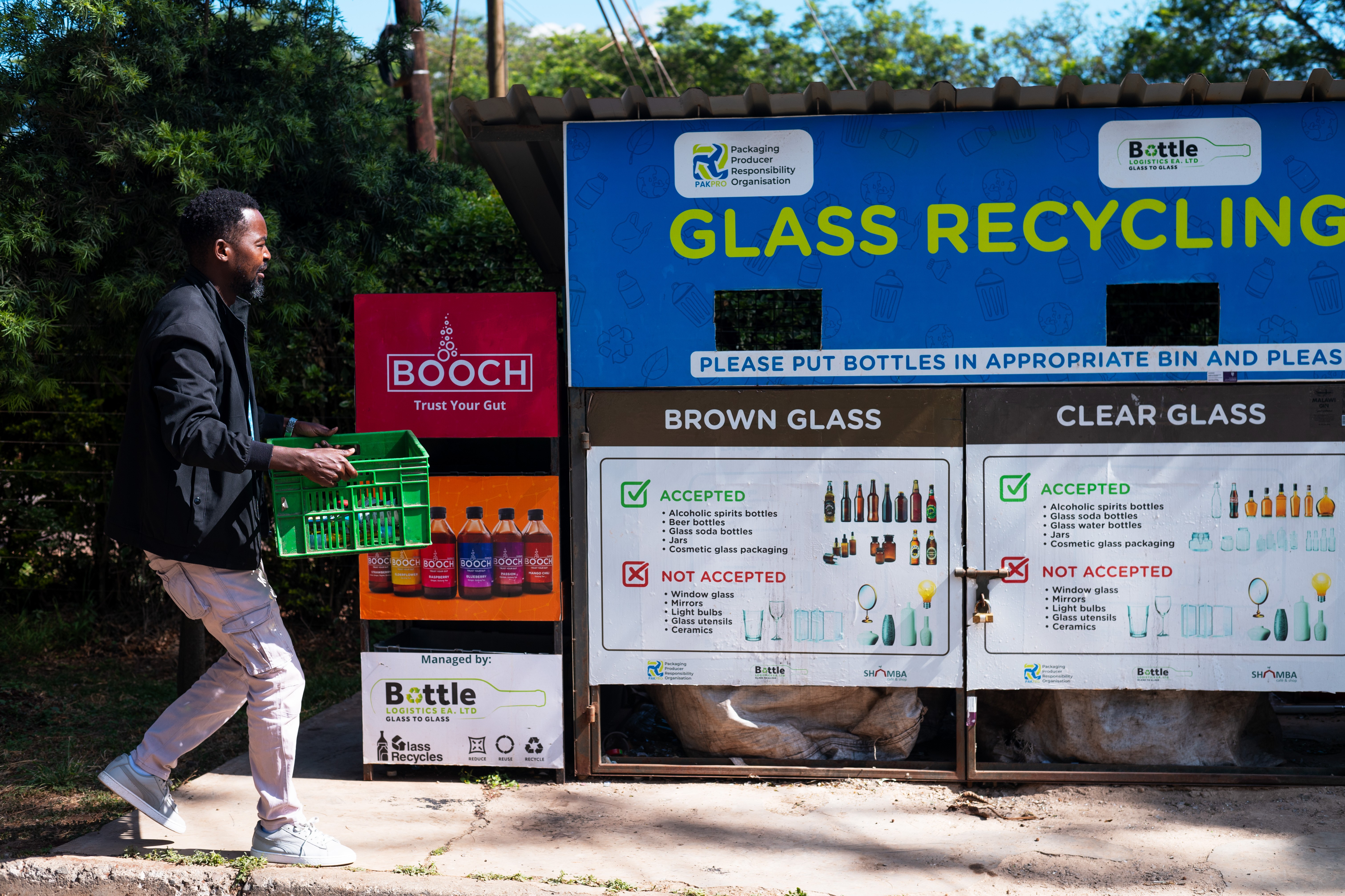 Provision of dedicated glass bins